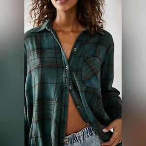 Free People We The Free Kalli Flannel Buttondown Shirt Women’s Size X-Small
